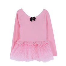 Baby Girls 3-8 Years Kids Long Sleeve Ballet Tutu Dress Dots Leotard Costume Dancewear J4U66