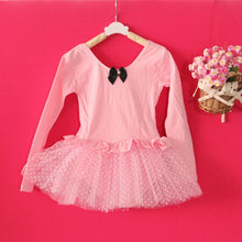 Baby Girls 3-8 Years Kids Long Sleeve Ballet Tutu Dress Dots Leotard Costume Dancewear J4U66
