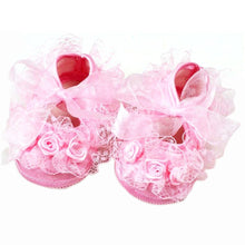 baby girls first walkers pink flowers laceborn baby shoes soft sole 2 colors J4U66