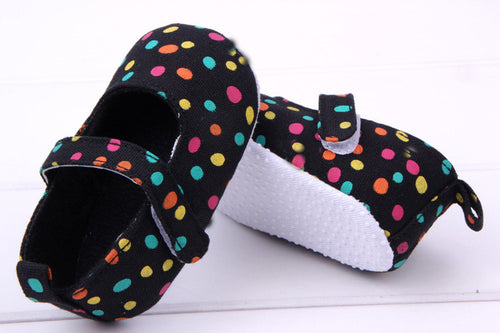 Baby Girls First Walkers Shoes Colorful Polka Dot Toddler Soft Sole Kids Children's infant Shoe 0-12 Months J4U66
