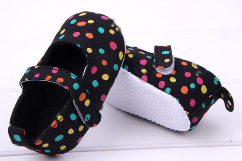 baby girls first walkers shoes colorful polka dot soft sole kids childrens infant shoe 0~12 months J4U66