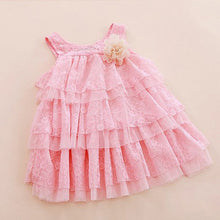 Baby Girls Lace Princess Dresses For Kids Flower Tutu Dress Children Clothing 4 Colors New J4U66