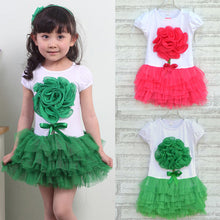 Baby Girls One Piece Dress 3D Flower Party Tutu Dresses Princess Bowknot Costume Clothing J4U66