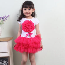 Baby Girls One Piece Dress 3D Flower Party Tutu Dresses Princess Bowknot Costume Clothing J4U66