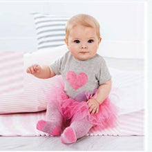 Baby Girls Toddler Puffy Tutu Dress Gauze Love Print Short Sleeve Dress Outfits Infant Clothing for  J4U66