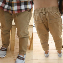 baby kids boys retro clothes khaki casual pants straight trousers 2~7 Years children capris J4U66