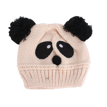 Baby Kids Cartoon Panda Ball Handmade Knitted Crochet Beanie Cap Hat New J4U66