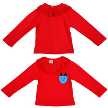 Baby Kids Girl Long Sleeve T-shirt Lace Collar Princess Blouse Tee Tops Pullover  J4U66