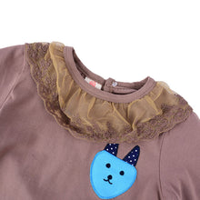 Baby Kids Girl Long Sleeve T-shirt Lace Collar Princess Blouse Tee Tops Pullover  J4U66