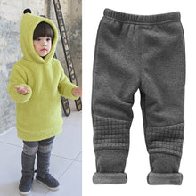 baby kids girls leggings pants basic elastic waist warm thick skinny trousers J4U66