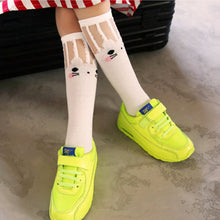 baby kids high knee socks school cartoon cat lace solid stockings leg warmer for girls J4U66