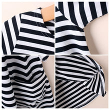 baby mom family matching outfits dress women kids pajamas stripe three quater sleeve mother and child clothing J4U66