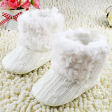 Baby Shoes Infants Crochet Knit Fleece Boots Wool Snow Crib Shoes Toddler Boy Girl Booties J4U66