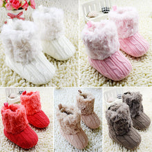 baby shoes infants crochet knit fleece boots wool snow crib shoes boy girl booties J4U66