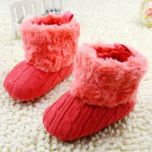 Baby Shoes Infants Crochet Knit Fleece Boots Wool Snow Crib Shoes Toddler Boy Girl Booties J4U66