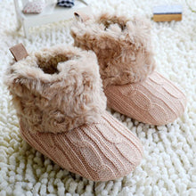 Baby Shoes Infants Crochet Knit Fleece Boots Wool Snow Crib Shoes Toddler Boy Girl Booties J4U66