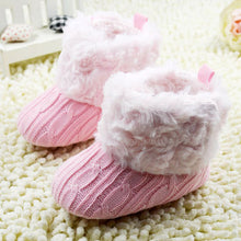 Baby Shoes Infants Crochet Knit Fleece Boots Wool Snow Crib Shoes Toddler Boy Girl Booties J4U66