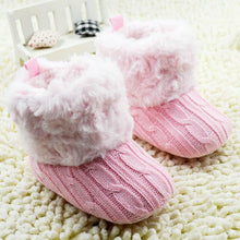 Baby Shoes Infants Crochet Knit Fleece Boots Wool Snow Crib Shoes Toddler Boy Girl Booties J4U66