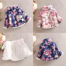 Baby Girls Cotton Floral Coat Long Sleeve Jacket Thick Warm Outerwear J4U66