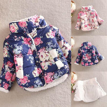 Baby Girls Cotton Floral Coat Long Sleeve Jacket Thick Warm Outerwear J4U66