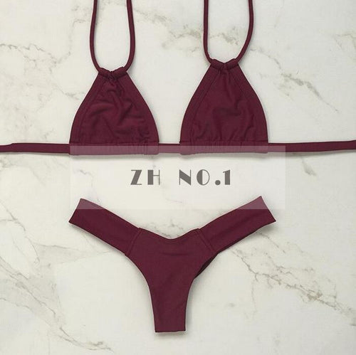 bandage bikini push up red bikini set beach wear retro geometric pattern swimwear female women swimsuit4 J4U66