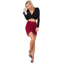 bandage elastic women pleated skirt slim sexy mini pencil skirts clubwear suitable casual formal solidcolorclothing black J4U66