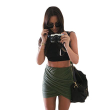 bandage elastic women pleated skirt slim sexy mini pencil skirts clubwear suitable casual formal solidcolorclothing black J4U66