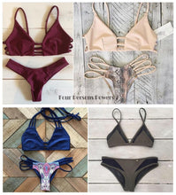 bandeau bikini push bikini brazilian sexy bandage leaf printing beach set brazilian suit maillot de bain femme J4U66