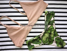 bandeau bikini push bikini brazilian sexy bandage leaf printing beach set brazilian suit maillot de bain femme J4U66