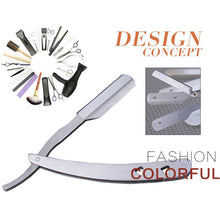 Barber Tool Straight Edge Razors Blade Stainless Steel Folding Shaving Knife J4U66