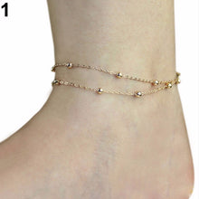 Barefoot Beach Double Chain Link Tassel Foot Bracelet Anklet Jewelry Toe Anklet Women Ankle Bracelets J4U66