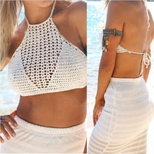 Beachwear Hollow Tank Crochet Bra Halter Vest Strap Crop Tops Super Sexy Women Tops White Black J4U66