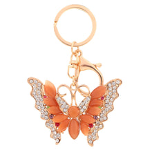 beautiful multicolorcrystal rhinestone opal butterfly pendant key ring women jewelry key chain for purse handbag J4U66