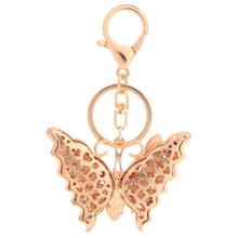 beautiful multicolorcrystal rhinestone opal butterfly pendant key ring women jewelry key chain for purse handbag J4U66