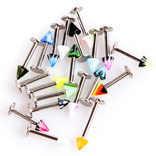 beauty 20pcs colorful stainless steel cone lip rings bars labret stud piercing J4U66