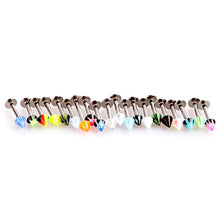 beauty 20pcs colorful stainless steel cone lip rings bars labret stud piercing J4U66