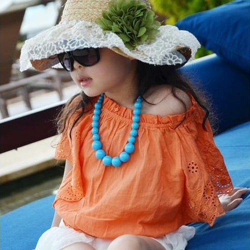 Beauty Baby Girls Cartoon Colorful Bead Necklace Bracelet Jewelry Set kids Gift J4U66