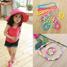 Beauty Baby Girls Cartoon Colorful Bead Necklace Bracelet Jewelry Set kids Gift J4U66