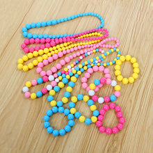 Beauty Baby Girls Cartoon Colorful Bead Necklace Bracelet Jewelry Set kids Gift J4U66