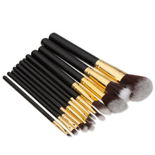 beauty wood 12pcs blending makeup brush kit cosmetic set make up brushes black J4U66