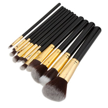 beauty wood 12pcs blending makeup brush kit cosmetic set make up brushes black J4U66