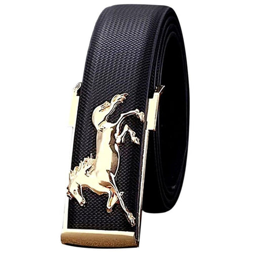 Belt Gold Horse Leisure Leather Men Automatic Buckle Brand Designer Leather Metal Buckles Belts for Business Men J4U66