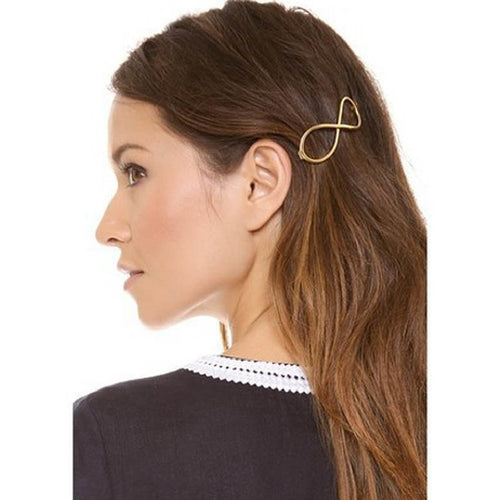 Fashion Infinity Gold Barrette Hairpin Hair Clip Headband For Women Perfect Gift J4U66
