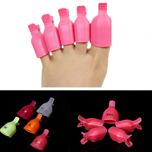 5pc Toenail Soak Off Clip Caps Gel Nail Art Tips Caps Gel Nail Art Tips Reusable Clamp Remover J4U66