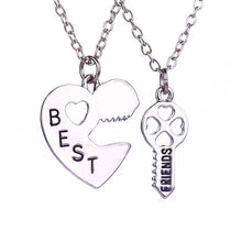 Best Friend Friendship Broken Heart Pendant Necklace Gifts For friends 2pc Sliver Heart Shape Necklaces J4U66