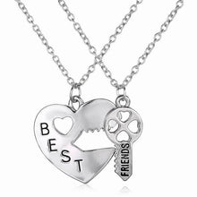 Best Friend Friendship Broken Heart Pendant Necklace Gifts For friends 2pc Sliver Heart Shape Necklaces J4U66
