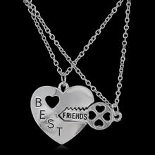 Best Friend Friendship Broken Heart Pendant Necklace Gifts For friends 2pc Sliver Heart Shape Necklaces J4U66