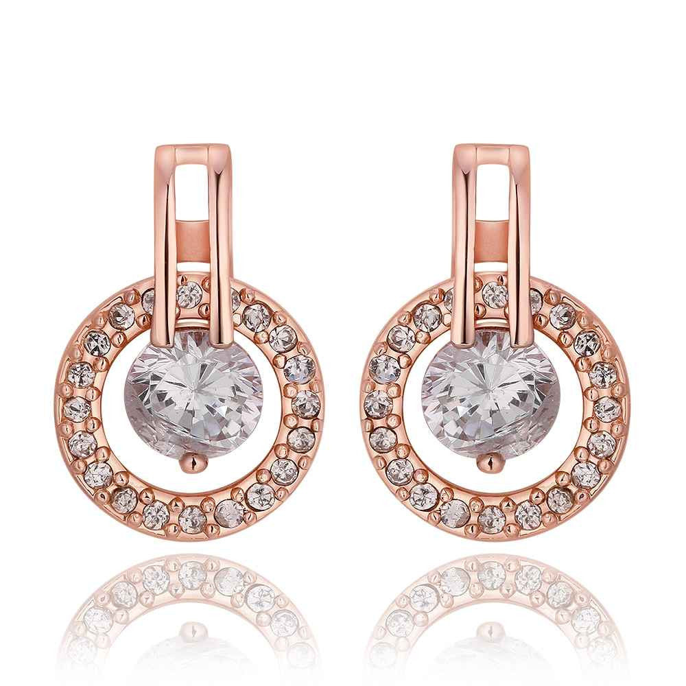 girl jewerly 18k gold plated earing circle crystal stone stud earrings for women brincos smtpe43 J4U66