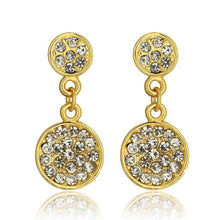 girl jewerly 18k gold plated earing two crystal round stud earrings for women brincos smtpe4 J4U66