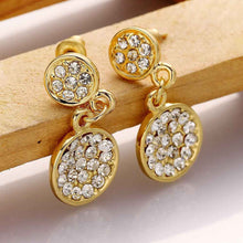 girl jewerly 18k gold plated earing two crystal round stud earrings for women brincos smtpe4 J4U66